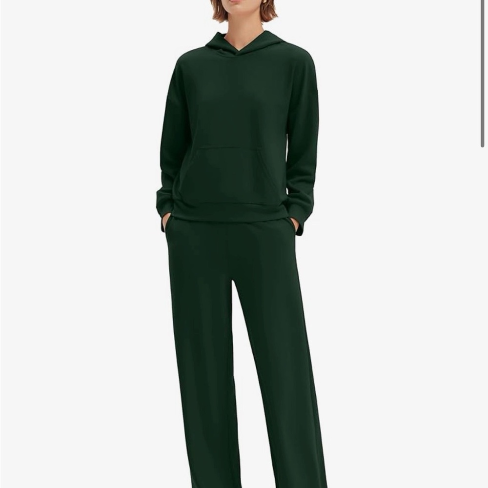 Dark Green Hoodie and Pants Set